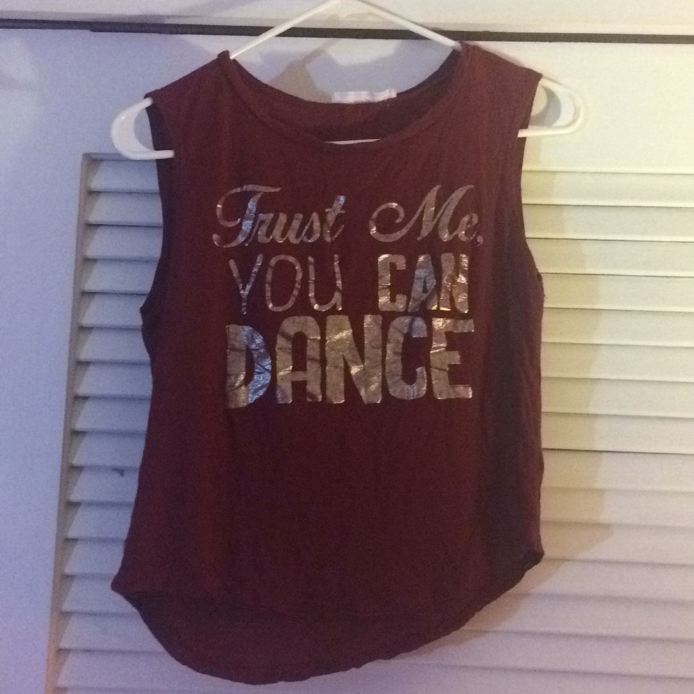 Burgundy with metallic accent tank top